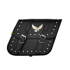 WILLIE & MAX Willie & Max Universal Studded Series Compact Slant Saddlebags (12 in L x 9.5 in W x 5.5 in H)-Black - 58707-01