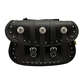 WILLIE & MAX Willie & Max Universal Warrior Straight Saddlebags (14 in L x 10 in W x 4.5 in H) - Black - 58320-00