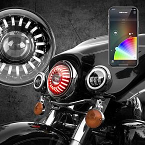 XKGLOW XKGLOW XK Glow 7In RGB LED Harley Headlight XKchrome Bluetooth App Controlled Kit - XK-7IN-HD-KIT