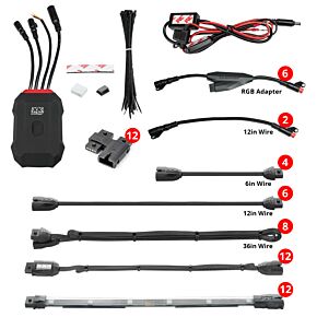 XKGLOW XKGLOW XK Glow Addressable LED Motorcycle Accent Light Kits Advanced XKalpha App Controlled - AP-MOTO-ADV