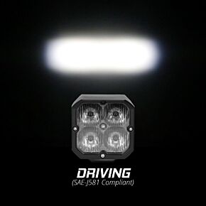 XKGLOW XKGLOW XK Glow Flush Mount XKchrome 20w LED Cube Light w/ RGB Accent Light - Driving Beam - XK065002-D