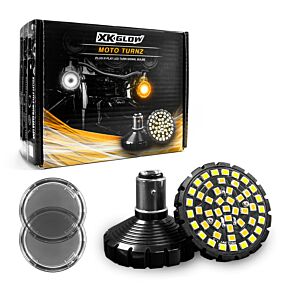 XKGLOW XKGLOW XK Glow Motorcycle Front LED Turn Signal Kit - Flat Style Smoked Lenses - XK1157F-WA-S