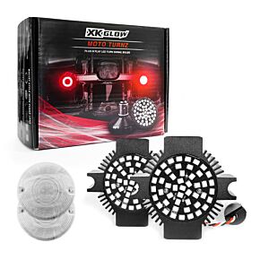 XKGLOW XKGLOW XK Glow Motorcycle Rear LED Turn Signal Kit - 1156 Flat Style Clear Lenses - XK1156F-R-C